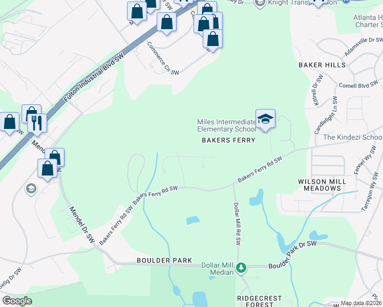 map of restaurants, bars, coffee shops, grocery stores, and more near 4409 Clement Drive Southwest in Atlanta