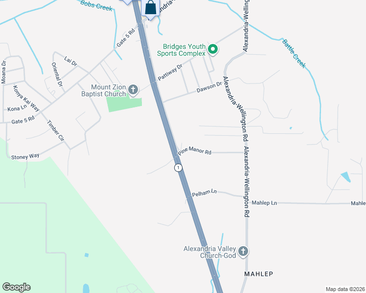 map of restaurants, bars, coffee shops, grocery stores, and more near 10 Valley Cub Drive in Alexandria
