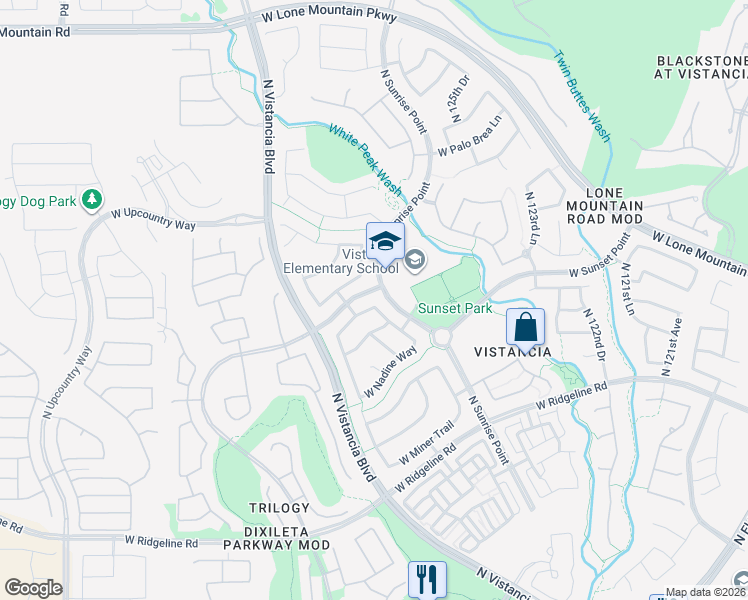 map of restaurants, bars, coffee shops, grocery stores, and more near 12602 West Ashby Drive in Peoria