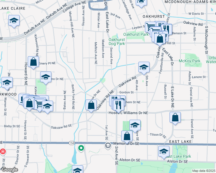 map of restaurants, bars, coffee shops, grocery stores, and more near in Decatur