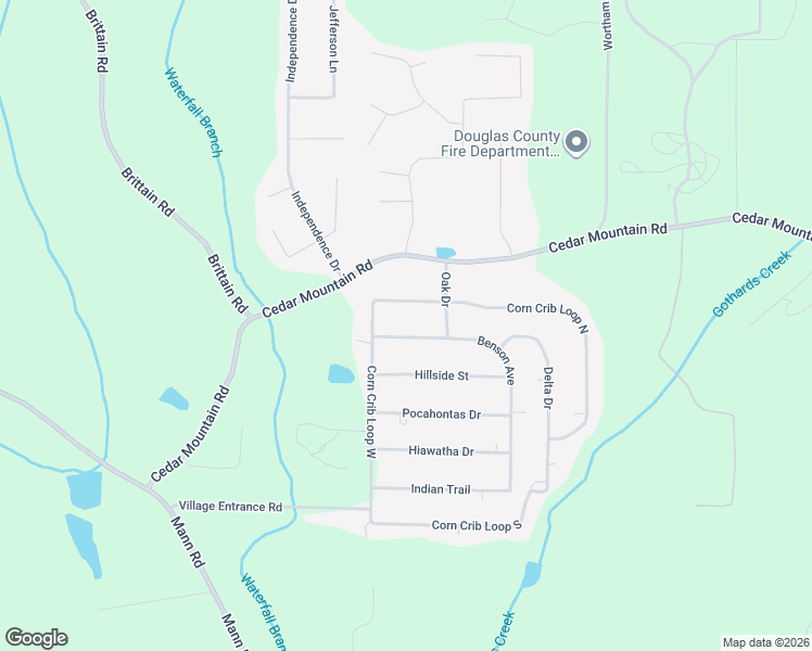 map of restaurants, bars, coffee shops, grocery stores, and more near 7571 Benson Avenue in Douglasville