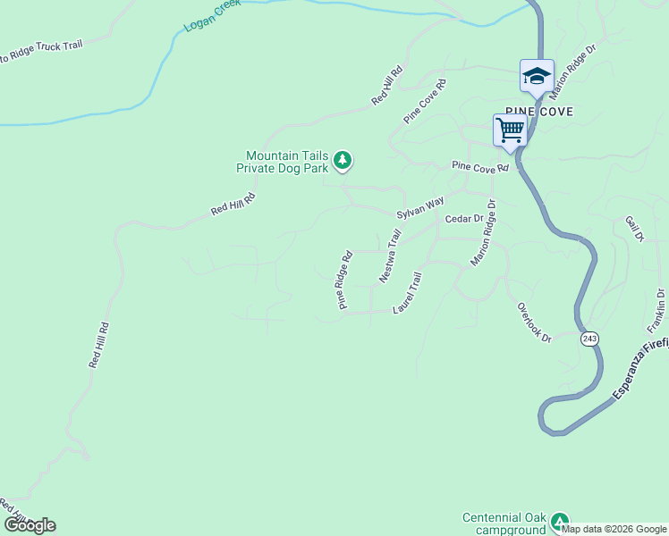 map of restaurants, bars, coffee shops, grocery stores, and more near 25282 Deer Path Road in Idyllwild-Pine Cove