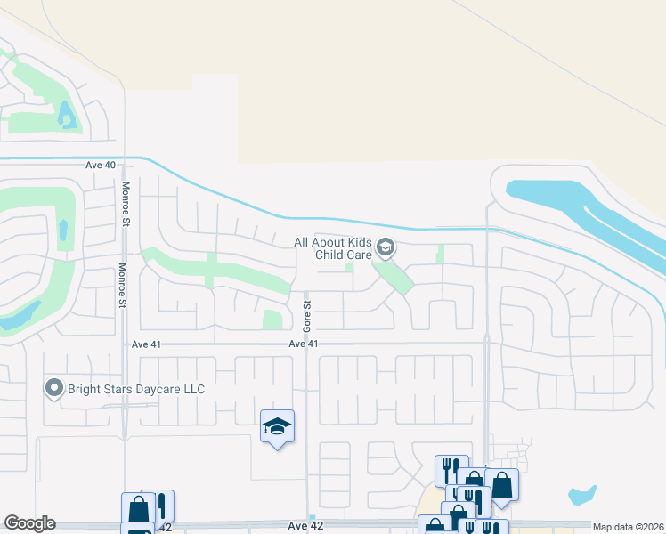 map of restaurants, bars, coffee shops, grocery stores, and more near 82572 Trementina Court in Indio