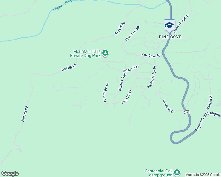 map of restaurants, bars, coffee shops, grocery stores, and more near 52537 Pine Ridge Road in Idyllwild-Pine Cove