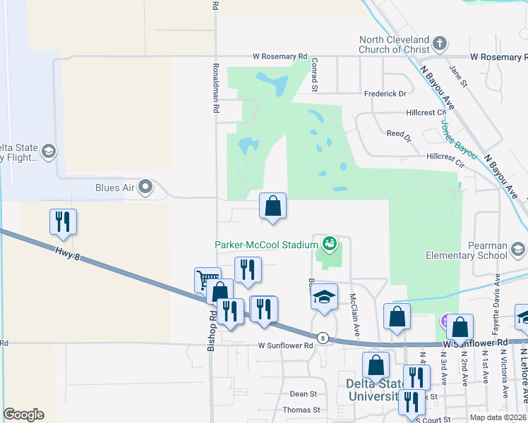 map of restaurants, bars, coffee shops, grocery stores, and more near 226 Westwood Drive in Cleveland