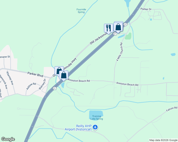 map of restaurants, bars, coffee shops, grocery stores, and more near 172 Tiffany Trce in Anniston