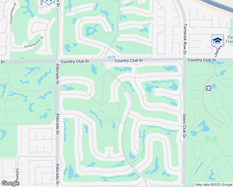 map of restaurants, bars, coffee shops, grocery stores, and more near 261 Eagle Dance Circle in Palm Desert