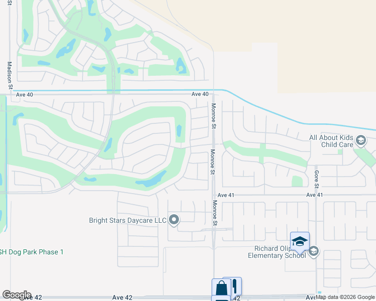 map of restaurants, bars, coffee shops, grocery stores, and more near 81890 Camino Los Milagros in Indio