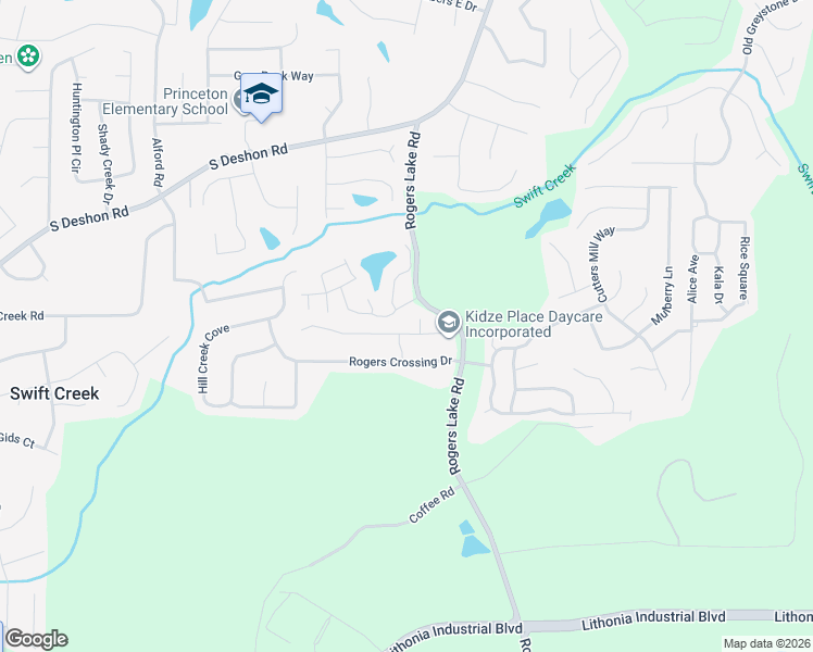 map of restaurants, bars, coffee shops, grocery stores, and more near 1419 Spring Hill Run in Lithonia