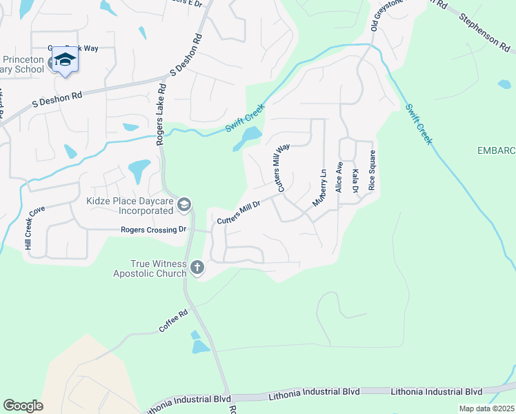 map of restaurants, bars, coffee shops, grocery stores, and more near 1432 Cutters Mill Drive in Lithonia