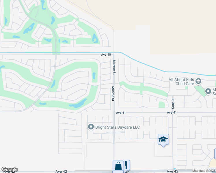 map of restaurants, bars, coffee shops, grocery stores, and more near 81952 Avenida Bienvenida in Indio