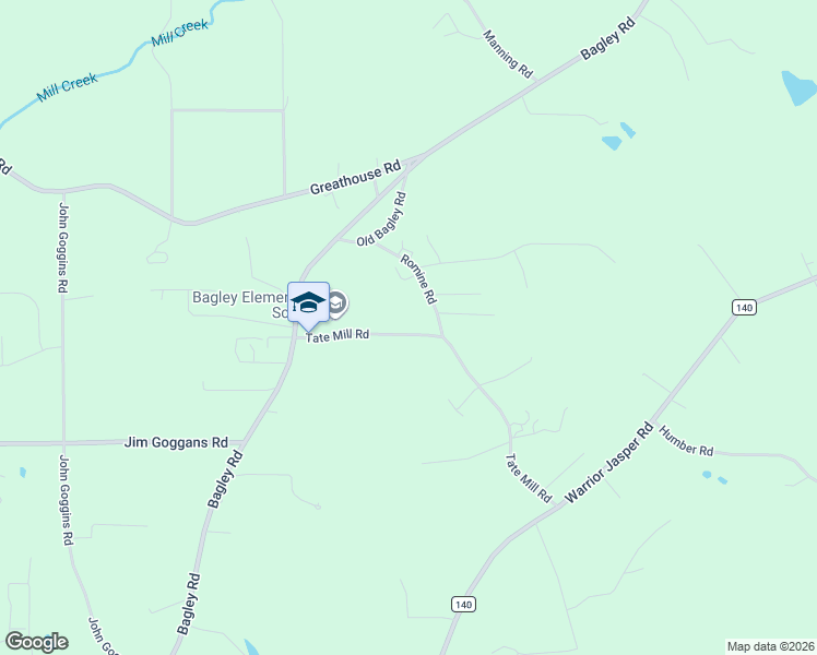 map of restaurants, bars, coffee shops, grocery stores, and more near 8509 Tate Mill Road in Dora