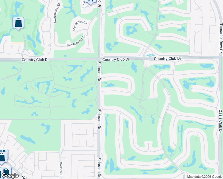 map of restaurants, bars, coffee shops, grocery stores, and more near 413 White Horse Trail in Palm Desert