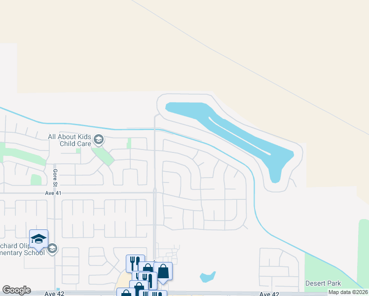 map of restaurants, bars, coffee shops, grocery stores, and more near 83153 Long Cove Drive in Indio