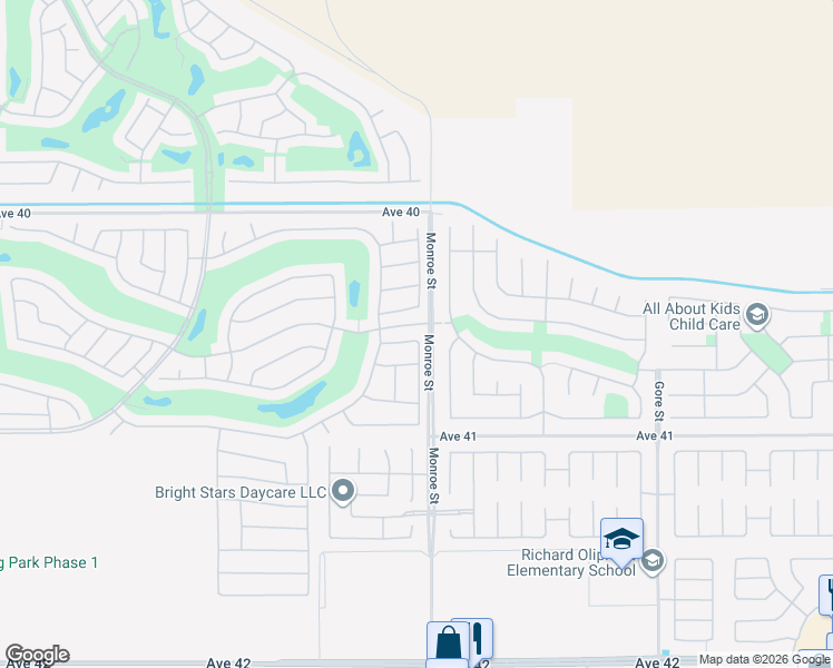 map of restaurants, bars, coffee shops, grocery stores, and more near 81968 Avenida Bienvenida in Indio