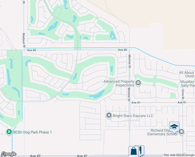 map of restaurants, bars, coffee shops, grocery stores, and more near 81707 Avenida Sombra in Indio