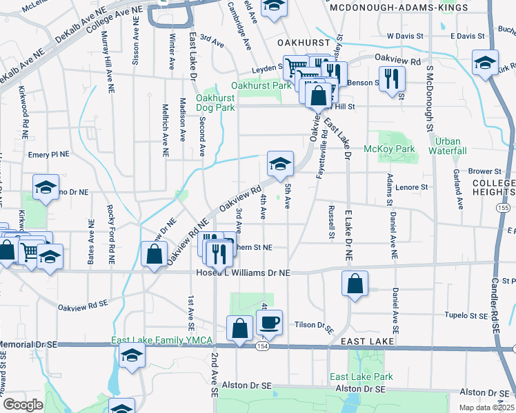 map of restaurants, bars, coffee shops, grocery stores, and more near 207 4th Avenue in Decatur