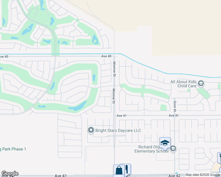 map of restaurants, bars, coffee shops, grocery stores, and more near 81952 Avenida Bienvenida in Indio