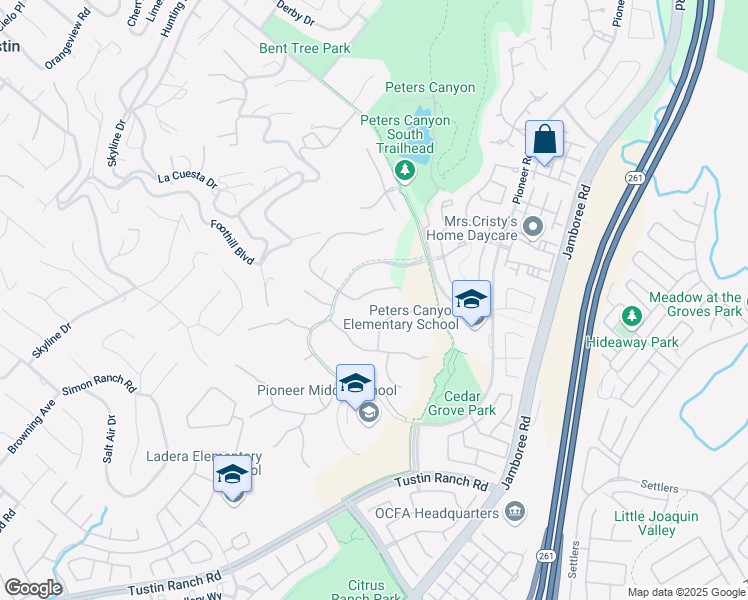 map of restaurants, bars, coffee shops, grocery stores, and more near in Tustin