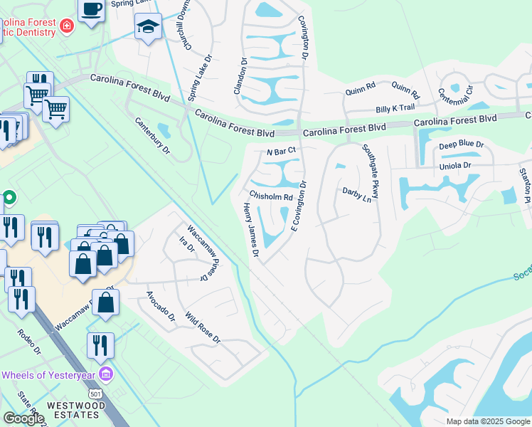 map of restaurants, bars, coffee shops, grocery stores, and more near 812 Celene Court in Myrtle Beach