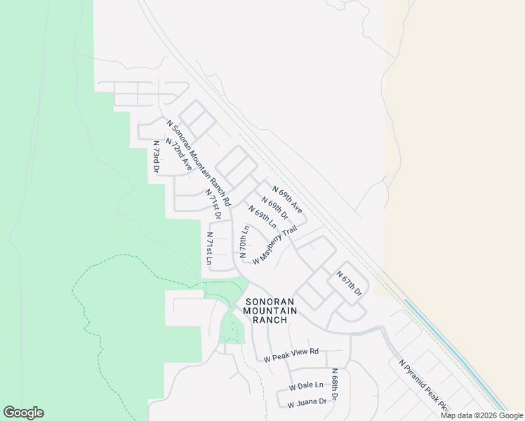 map of restaurants, bars, coffee shops, grocery stores, and more near 29697 North 69th Lane in Peoria