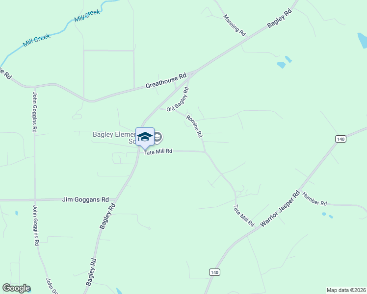 map of restaurants, bars, coffee shops, grocery stores, and more near 8509 Tate Mill Road in Dora