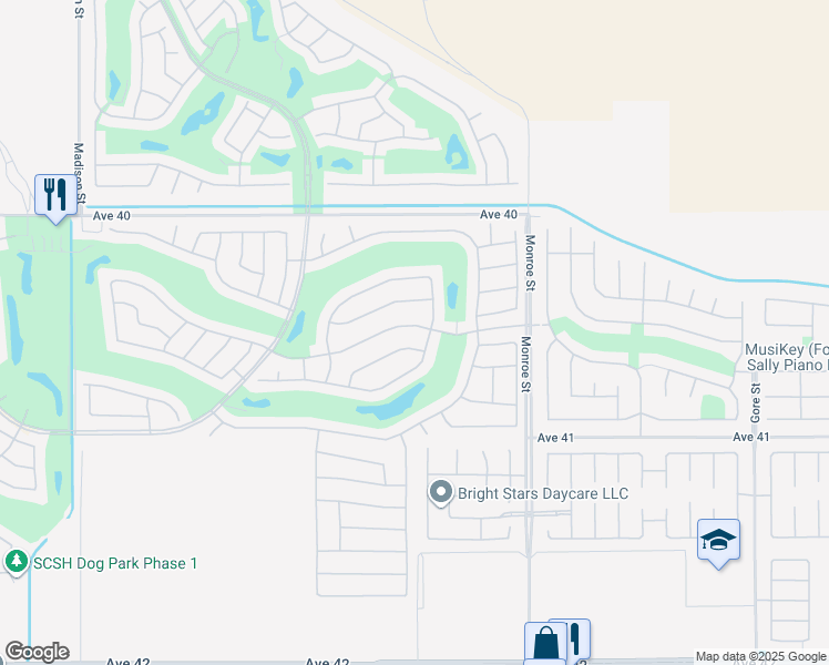 map of restaurants, bars, coffee shops, grocery stores, and more near 81765 Avenida Sombra in Indio