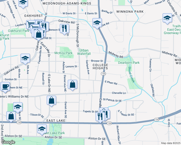 map of restaurants, bars, coffee shops, grocery stores, and more near 246 Garland Avenue in Decatur