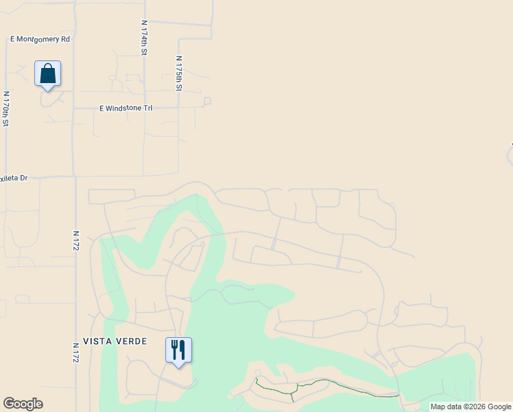 map of restaurants, bars, coffee shops, grocery stores, and more near 17710 East Fort Verde Road in Rio Verde