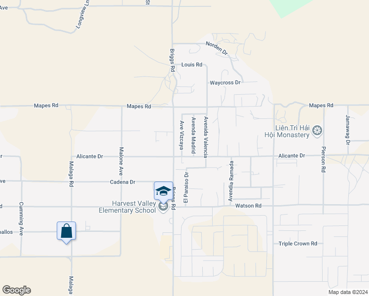 map of restaurants, bars, coffee shops, grocery stores, and more near 25206 Avenue Vizcaya in Homeland