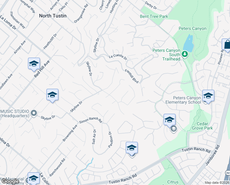 map of restaurants, bars, coffee shops, grocery stores, and more near 11632 Vista Mar in Santa Ana