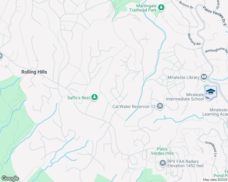 map of restaurants, bars, coffee shops, grocery stores, and more near 15 Caballeros Road in Rolling Hills