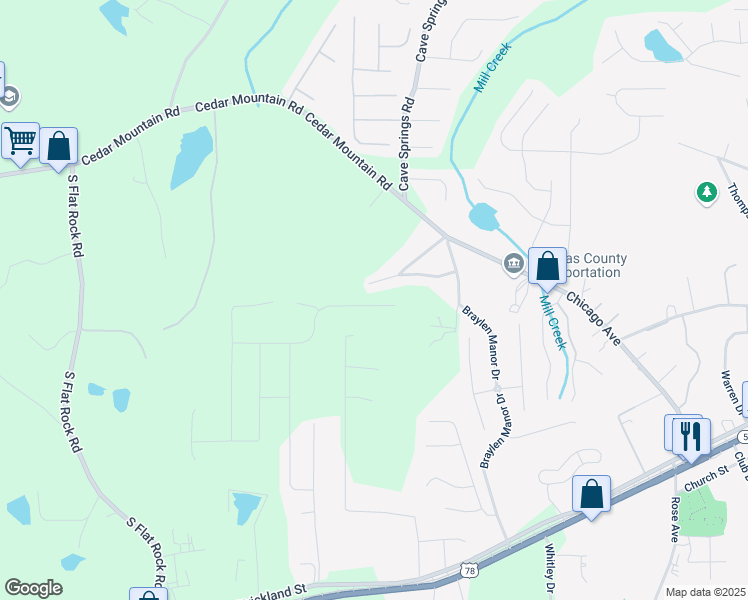 map of restaurants, bars, coffee shops, grocery stores, and more near 8651 Paradise Drive in Douglasville