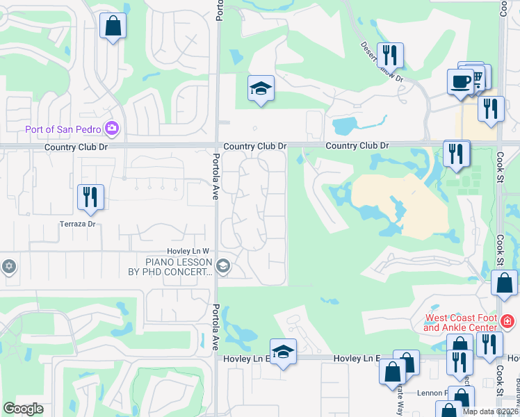 map of restaurants, bars, coffee shops, grocery stores, and more near 21 Ensenada Lane in Palm Desert
