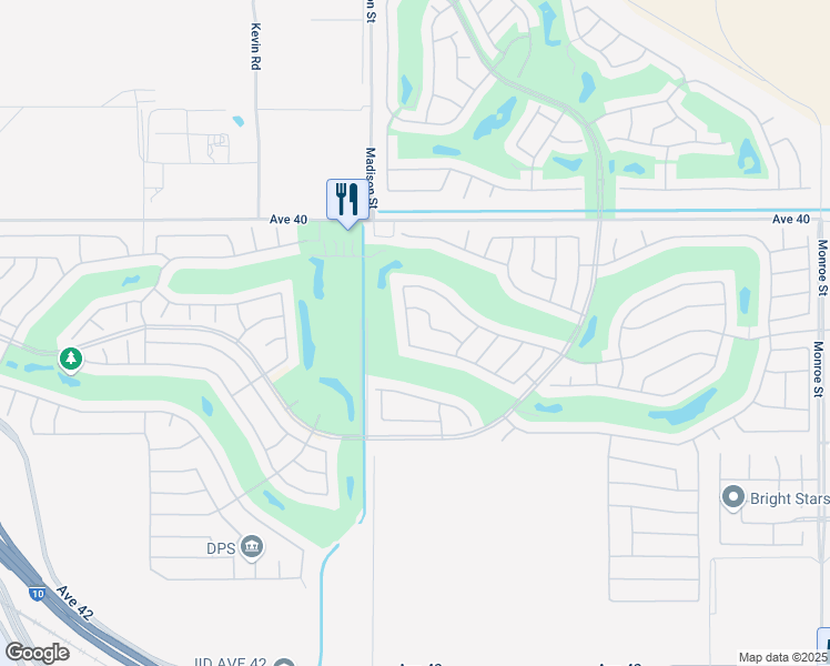 map of restaurants, bars, coffee shops, grocery stores, and more near 40514 Calle Estela in Indio