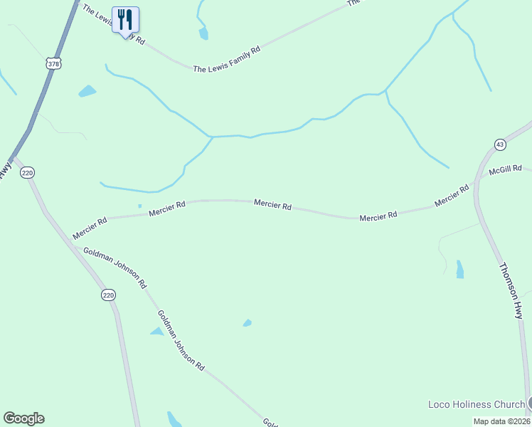 map of restaurants, bars, coffee shops, grocery stores, and more near 1245-1607 Mercier Road in Lincolnton