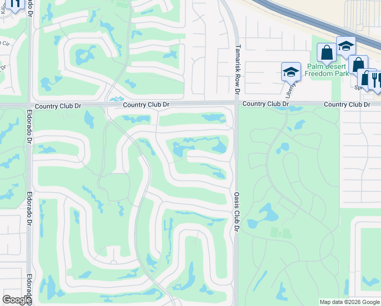 map of restaurants, bars, coffee shops, grocery stores, and more near 770 Deer Haven Circle in Palm Desert