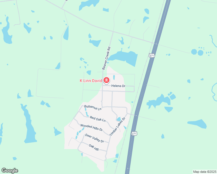 map of restaurants, bars, coffee shops, grocery stores, and more near 56 Helena Drive in Powderly