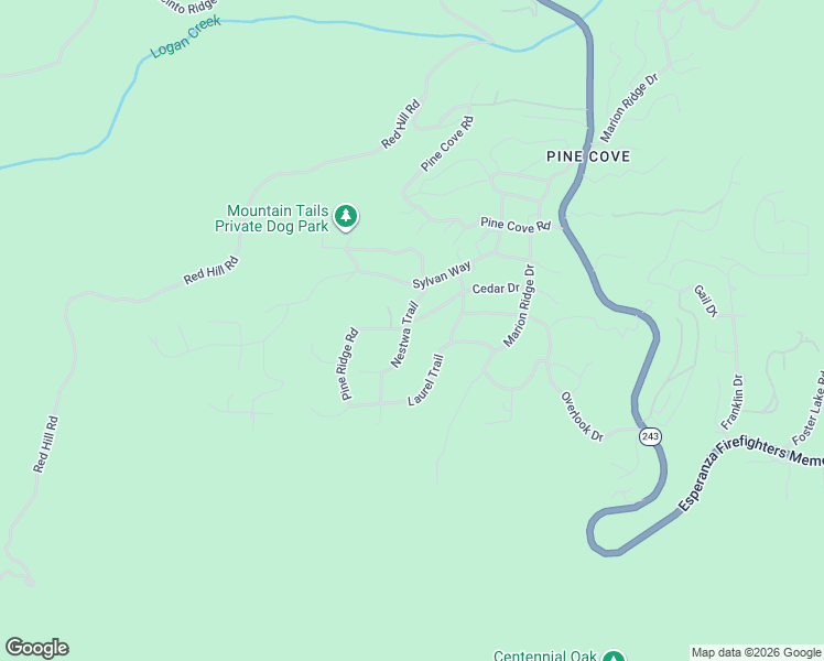 map of restaurants, bars, coffee shops, grocery stores, and more near 25300 Nestwa Trail in Idyllwild-Pine Cove