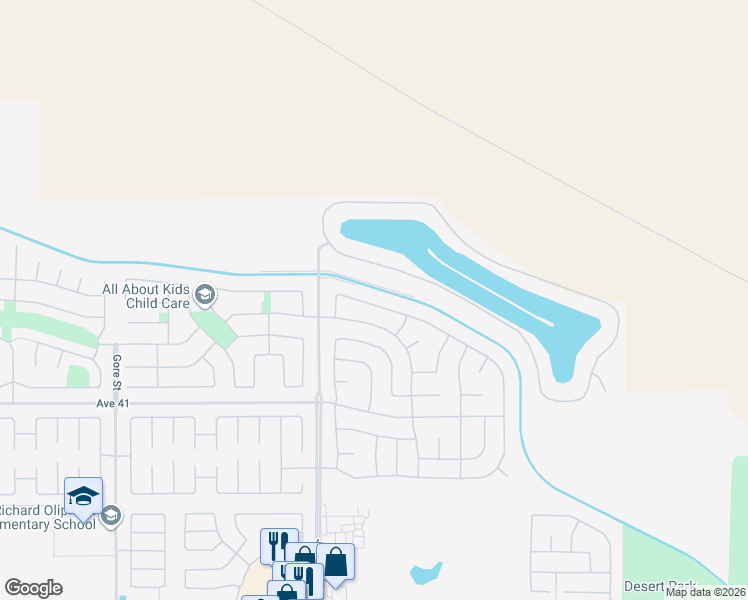 map of restaurants, bars, coffee shops, grocery stores, and more near 83134 Long Cove Drive in Indio