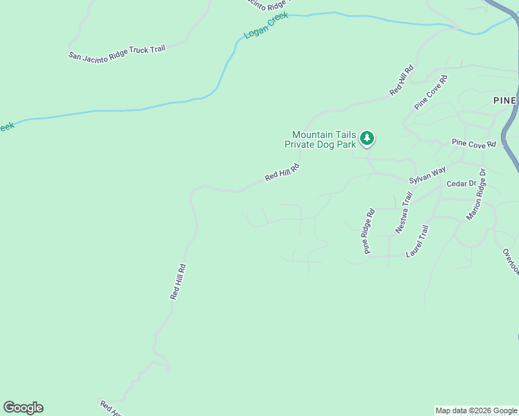 map of restaurants, bars, coffee shops, grocery stores, and more near 25177 Norwood Drive in Idyllwild-Pine Cove