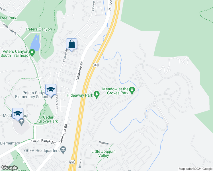 map of restaurants, bars, coffee shops, grocery stores, and more near 67 Tundra in Irvine