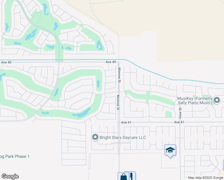 map of restaurants, bars, coffee shops, grocery stores, and more near 81941 Avenida Bahia in Indio