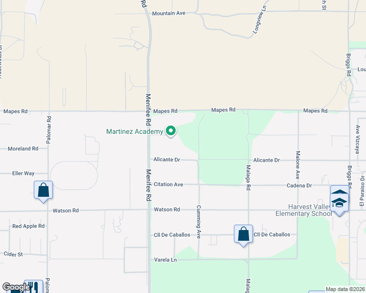 map of restaurants, bars, coffee shops, grocery stores, and more near 29163 Patelli Way in Menifee