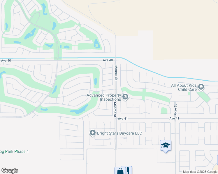 map of restaurants, bars, coffee shops, grocery stores, and more near 81952 Avenida Bienvenida in Indio