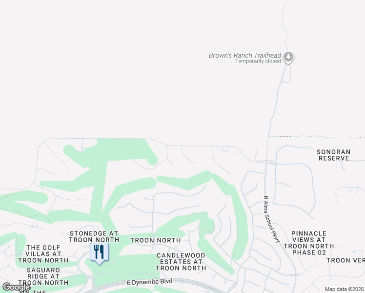map of restaurants, bars, coffee shops, grocery stores, and more near 10629 East Troon North Drive in Scottsdale