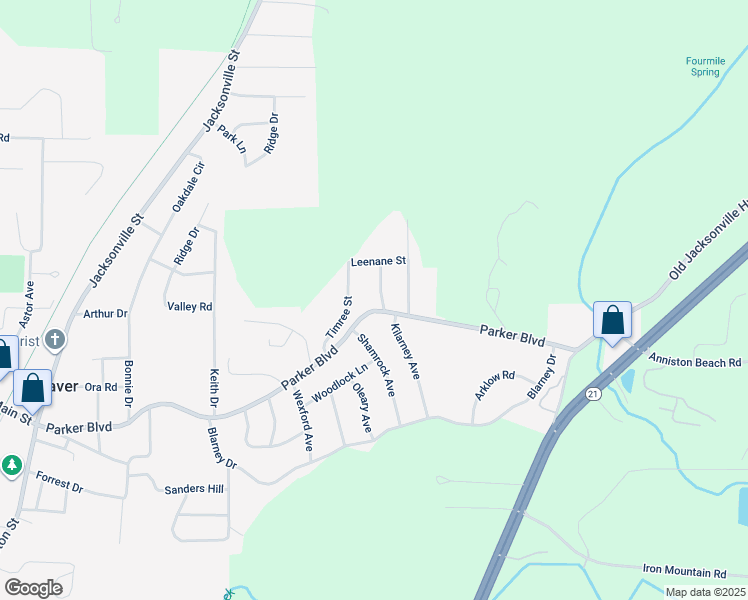 map of restaurants, bars, coffee shops, grocery stores, and more near 1030 Parker Boulevard in Weaver