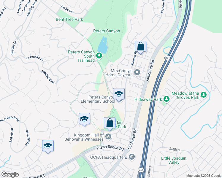 map of restaurants, bars, coffee shops, grocery stores, and more near 11115 Matthews Drive in Tustin