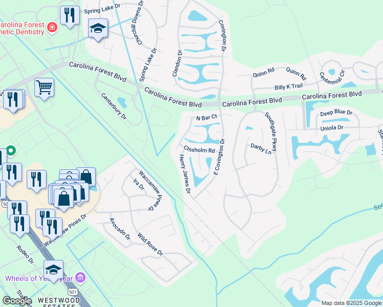 map of restaurants, bars, coffee shops, grocery stores, and more near 812 Celene Court in Myrtle Beach