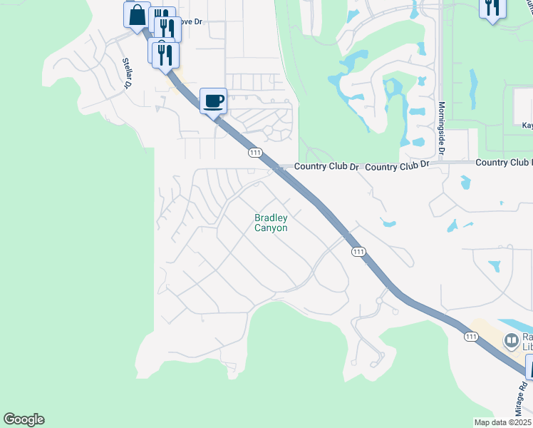 map of restaurants, bars, coffee shops, grocery stores, and more near 40286 Tonopah Road in Rancho Mirage